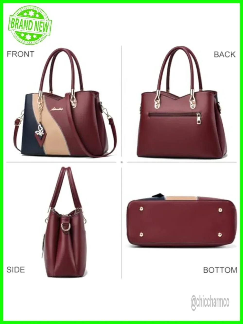 Women's Satchel Handbag Synthetic Leather Tote Crossbody Shoulder Bag